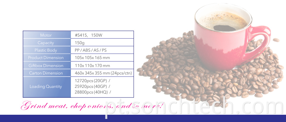 Máquina de moer café elétrico doméstico por atacado Fácil operação 150G Capacidade